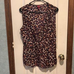 Deep v cheetah blouse